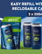 Nivea MEN Energy gel za prhanje za moške nadomestno polnilo 500 ml