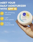 Nivea Soft Daily UV vlažilna zaščitna krema za telo in obraz SPF 15 100 ml
