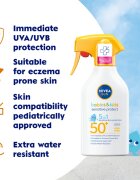 Nivea SUN Babies & Kids otroško pršilo za sončenje za občutljivo kožo SPF 50+ 250 ml