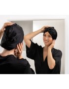 Notino Silk Collection Hair wrap svilnat turban za lase Black 1 kos