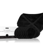 Notino Spa Collection Spa headband and make-up removal pads set set za odstranjevanje ličil s spa naglavnim trakom Black 7 kos
