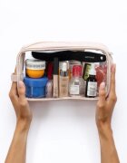 Notino Travel Collection Large Clear Organizer prozorna kozmetična torbica L Beige 1 kos