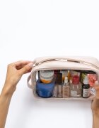 Notino Travel Collection Large Clear Organizer prozorna kozmetična torbica L Beige 1 kos