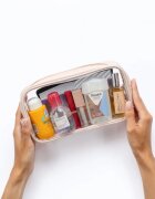 Notino Travel Collection Medium Clear Organizer prozorna kozmetična torbica M Beige 24x125x5 cm 1 kos