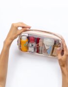 Notino Travel Collection Medium Clear Organizer prozorna kozmetična torbica M Beige 24x125x5 cm 1 kos