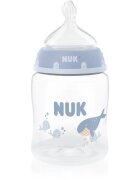 NUK First Choice Whale steklenička z indikatorjem temperature 0m+ 1 kos