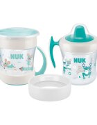 NUK Mini Cups Set Mint/Turquoise skodelica 3v1 6m+ Neutral 160 ml