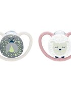 NUK Perfect Match Air Night 0-6 m duda Firefly/Sheep 2 cm