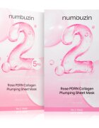 Numbuzin No. 2 Rose PDRN Collagen Plumping Sheet Mask vlažilna tekstilna maska za osvetlitev kože 5 kos