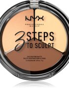 NYX Professional Makeup 3 Steps To Sculpt paleta za konture obraza odtenek 02 Light 15 g