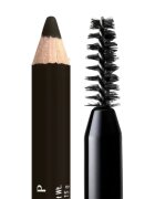 NYX Professional Makeup Powder Louder svinčnik za obrvi s krtačko odtenek Black 1 kos