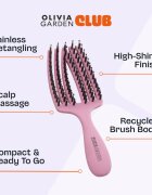 Olivia Garden Club The Nomad Detangling&Shine Fingerbrush​ ravna krtača za lase Pink 1 kos