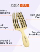 Olivia Garden Club The Nomad Detangling&Shine Fingerbrush​ ravna krtača za lase Yellow 1 kos