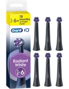 Oral-B iO Radiant White nadomestne glave za zobno ščetko z belilnimi vlakni Black 6 kos