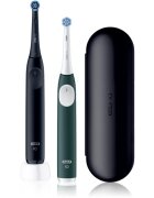 Oral-B iO2 Clean & Gentle električna zobna ščetka z etuijem DUO paket Matt Black & Forest Green