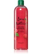 Oriflame Love Nature Organic Mint & Raspberry čistilni piling gel z vonjem maline 500 ml