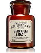 Paddywax Apothecary Geranium & Basil dišeča sveča 226 g