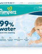 Pampers 99% Water Baby Wipes vlažni čistilni robčki za otroke 3x60 kos