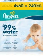Pampers 99% Water Baby Wipes vlažni čistilni robčki za otroke 4x60 kos