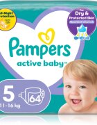 Pampers Active Baby Size 5 plenice za enkratno uporabo 11-16 kg 64 kos