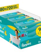 Pampers Fresh & Clean vlažni čistilni robčki za otroke 9x80 kos