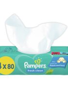 Pampers Fresh Clean vlažni čistilni robčki za otroke za občutljivo kožo 4x80 kos