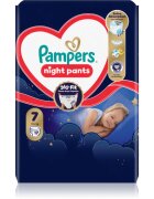 Pampers Night Pants Size 7 hlačne plenice za enkratno uporabo za noč 15+ kg 17 kos