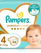 Pampers Premium Care Size 4 plenice za enkratno uporabo 9-14 kg 34 kos