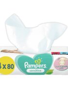 Pampers Sensitive vlažni čistilni robčki za otroke za občutljivo kožo 4x80 kos