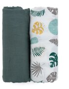 Petite&Mars Misty plenice iz blaga Misty Green 120 x 120 cm 2 kos