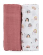 Petite&Mars Misty plenice iz blaga Rose Rainbows 120 x 120 cm 2 kos