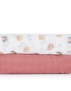 Petite&Mars Misty plenice iz blaga Rose Rainbows 120 x 120 cm 2 kos