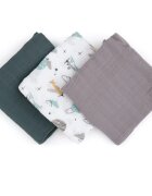Petite&Mars Moussy plenice iz blaga Grey Planes 68 x 68 cm 3 kos