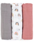 Petite&Mars Moussy plenice iz blaga Rose Rainbows 68 x 68 cm 3 kos