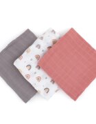 Petite&Mars Moussy plenice iz blaga Rose Rainbows 68 x 68 cm 3 kos