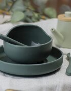 Petite&Mars Take&Match Silicone Bowl skledica s priseskom Misty Green 6 m+ 360 ml