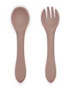 Petite&Mars Take&Match Silicone Cutlery pribor Velvet Latte 6m+ 2 kos