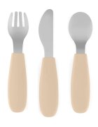 Petite&Mars Take&Match Stainless Steel Cutlery Set pribor za otroke Desert Sand 12m+ 3 kos