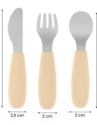 Petite&Mars Take&Match Stainless Steel Cutlery Set pribor za otroke Desert Sand 12m+ 3 kos