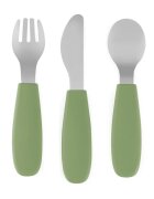 Petite&Mars Take&Match Stainless Steel Cutlery Set pribor za otroke Sweet Pea 12m+ 3 kos