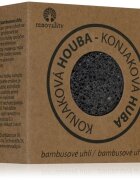 Renovality Konjac mushroom bamboo charcoal čistilna gobica za problematično kožo 7x4 cm