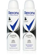 Rexona Invisible Black and White antiperspirant v pršilu proti belim in rumenim madežem