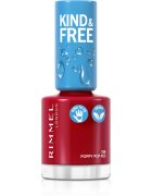 Rimmel Kind & Free lak za nohte odtenek 156 Poppy Pop Red 8 ml