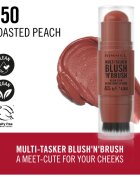 Rimmel Multi-Tasker Blush'N'brush rdečilo v paličici s čopičem odtenek 350 Roasted Peach 8 g