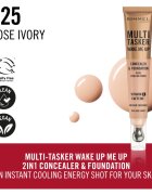 Rimmel Multi-Tasker Wake Me Up puder in korektor za osvetlitev kože odtenek 25 Rose Ivory 20 ml