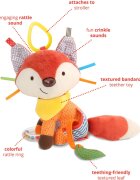 Skip Hop Bandana Buddies Fox aktivnostna igrača z grizljajočim delom za otroke od rojstva 0m+ 1 kos