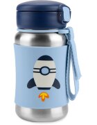 Skip Hop Spark Style Rocket steklenica za vodo iz nerjavnega jekla s slamico 12 m+ 1 kos