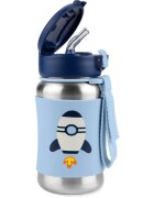 Skip Hop Spark Style Rocket steklenica za vodo iz nerjavnega jekla s slamico 12 m+ 1 kos