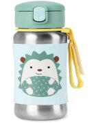 Skip Hop Spark Style Straw Bottle steklenica za vodo iz nerjavnega jekla s slamico Hedgehog 12 m+ 1 kos