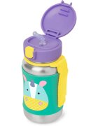 Skip Hop Zoo Straw Bottle steklenica za vodo iz nerjavnega jekla s slamico Unicorn 12 m+ 1 kos